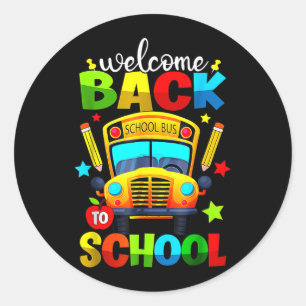 Welcome Back to School Bus 1st Day of School Classic Round Sticker