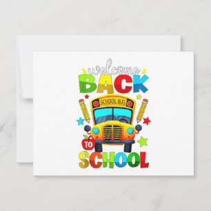 Welcome Back to School Bus 1st Day of School Teach Save The Date