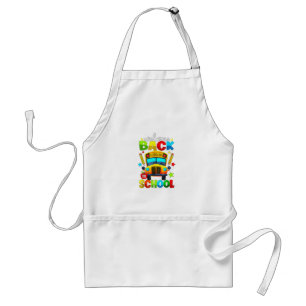 Welcome Back to School Bus 1st Day of School Teach Standard Apron