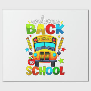 Welcome Back to School Bus 1st Day of School Teach Wrapping Paper