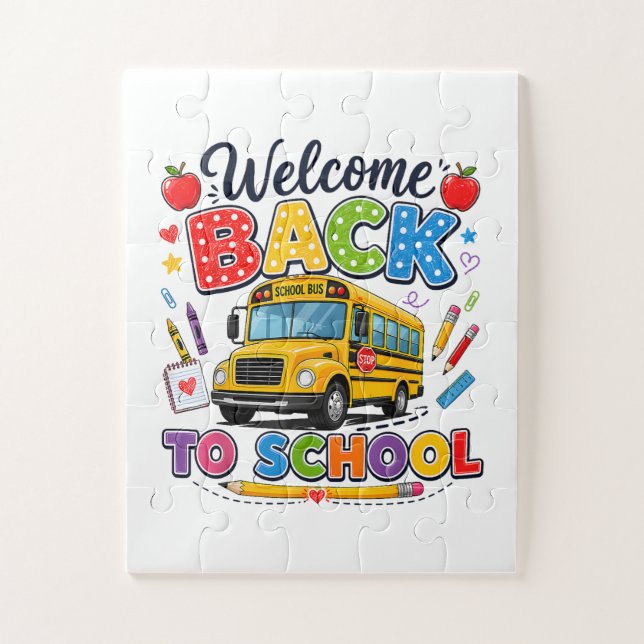 Welcome Back to School Bus Driver First Day Jigsaw Puzzle (Vertical)