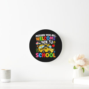 Welcome Back to School Bus Driver First Day Round Clock