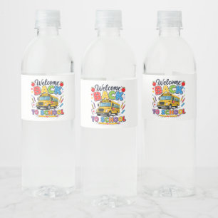 Welcome Back to School Bus Driver First Day Water Bottle Label