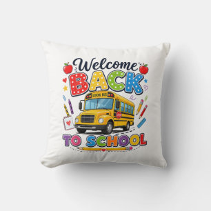 Welcome Back to School Bus Driver Tees First Day o Cushion
