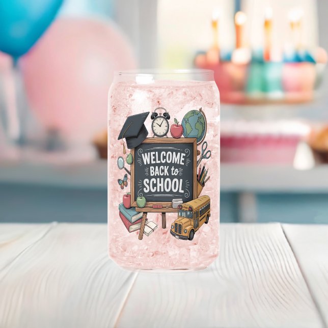 Welcome Back To School Can Glass (Insitu (Baby Shower))