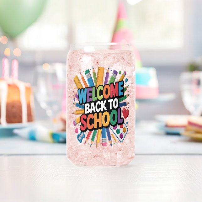 Welcome Back To School Can Glass (Insitu (Birthday))