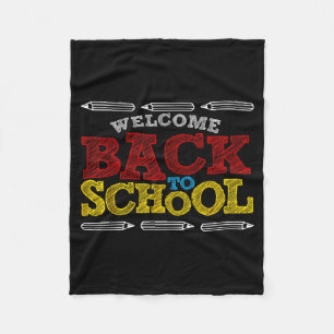 Welcome Back to School Chalk Board Funny Back to Fleece Blanket