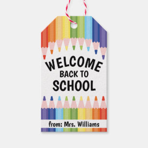 Welcome Back to School Colourful Pencils Students  Gift Tags