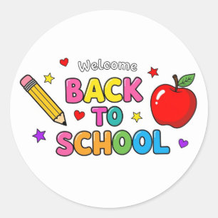 Welcome Back To School Colourful Stickers