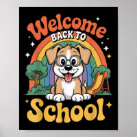 Welcome Back To School Cute Dog Kids First Day Of