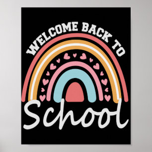Welcome Back to School Cute Rainbow Student Gift Poster