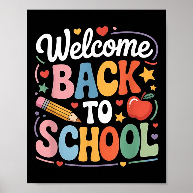 Welcome Back To School Cute Teacher First Day Of S Poster (Front)