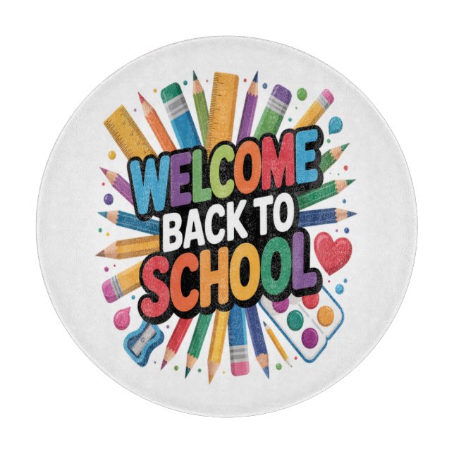 Welcome Back To School Cutting Board (Front)