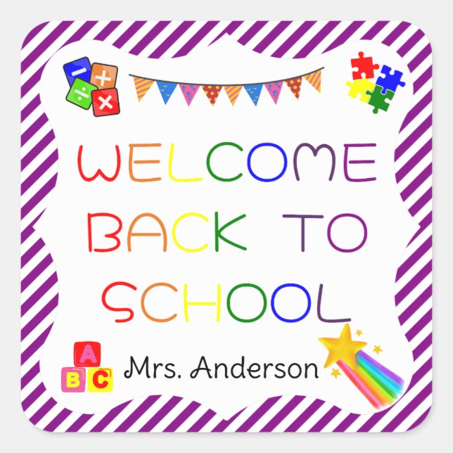 Welcome Back to School First Day at School Sticker (Front)