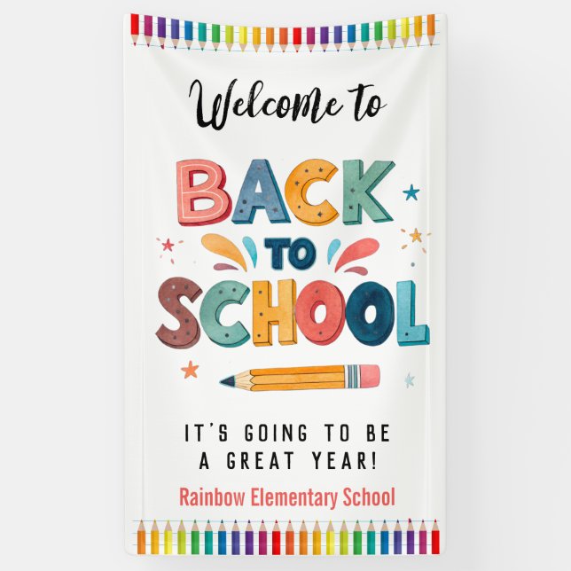 Welcome back to school  , First day of school Banner (Vertical)
