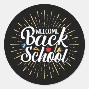 Welcome Back To School First Day Of School Classic Round Sticker