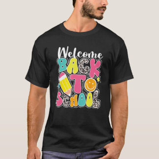 Welcome Back To School First Day Of School Groovy T-Shirt