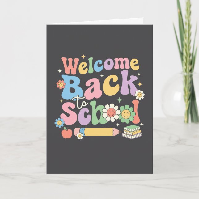 Welcome Back to School First Day of School Teacher Card (Front)