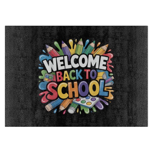 Welcome Back to School First Day of School Teacher Cutting Board (Front)
