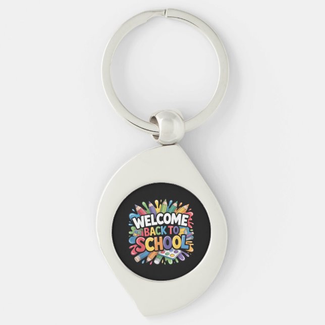 Welcome Back to School First Day of School Teacher Key Ring (Front)