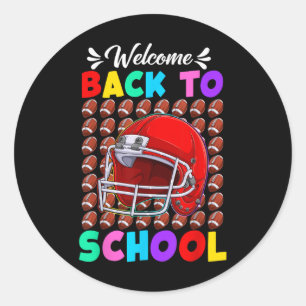 Welcome Back To School Football First Day Of Schoo Classic Round Sticker