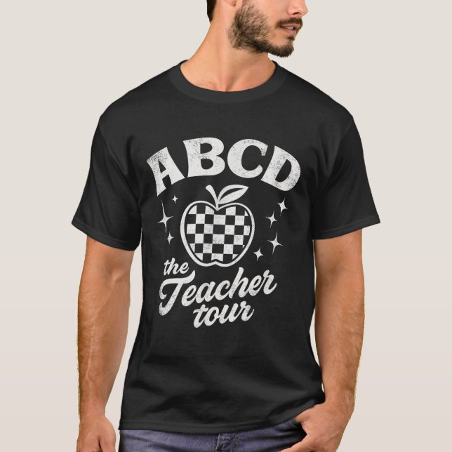 Welcome Back To School Front And Back Abcd Teacher T-Shirt (Front)