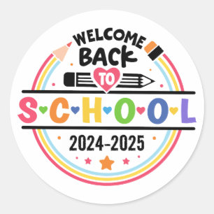 Welcome Back to School – Fun & Colourful Classroom Classic Round Sticker
