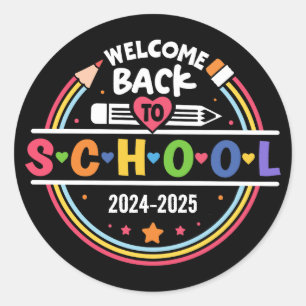 Welcome Back to School – Fun & Colourful Classroom Classic Round Sticker