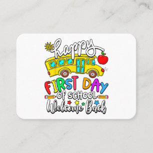 Welcome Back To School Happy First Day Teacher Bus Business Card