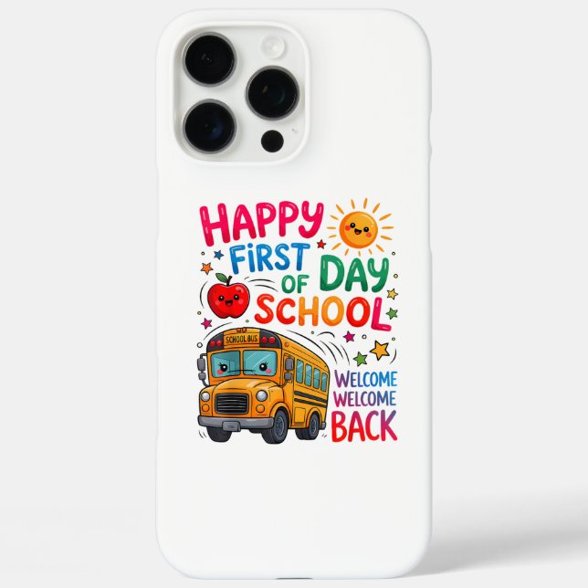 Welcome Back To School Happy First Day Teacher Bus Case-Mate iPhone Case (Back)