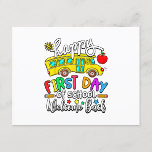 Welcome Back To School Happy First Day Teacher Bus Enclosure Card