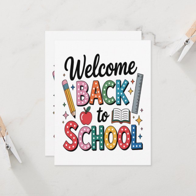 Welcome Back To School Invitation (Front/Back In Situ)