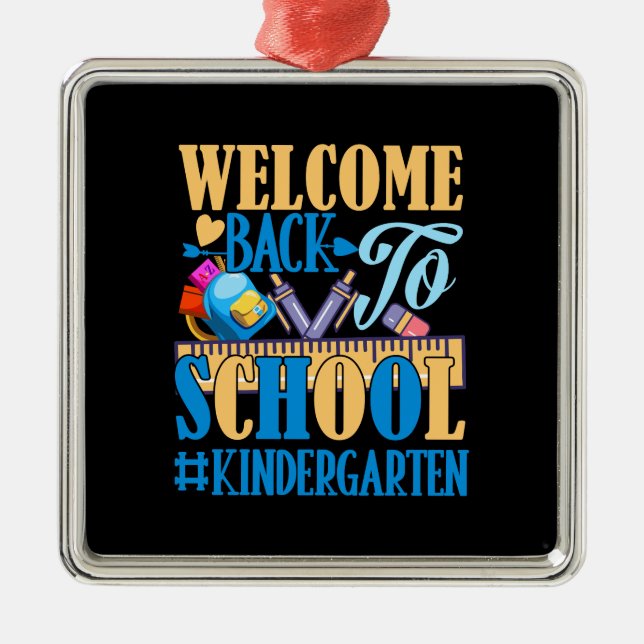 Welcome Back To School Kindergarten Metal Tree Decoration (Front)