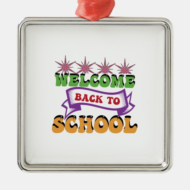 Welcome Back To School Metal Tree Decoration (Front)