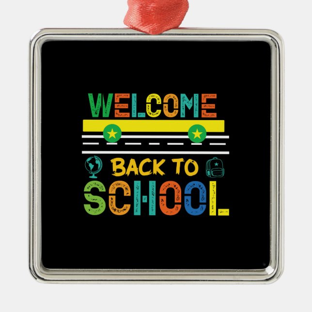 Welcome Back To School Metal Tree Decoration (Front)