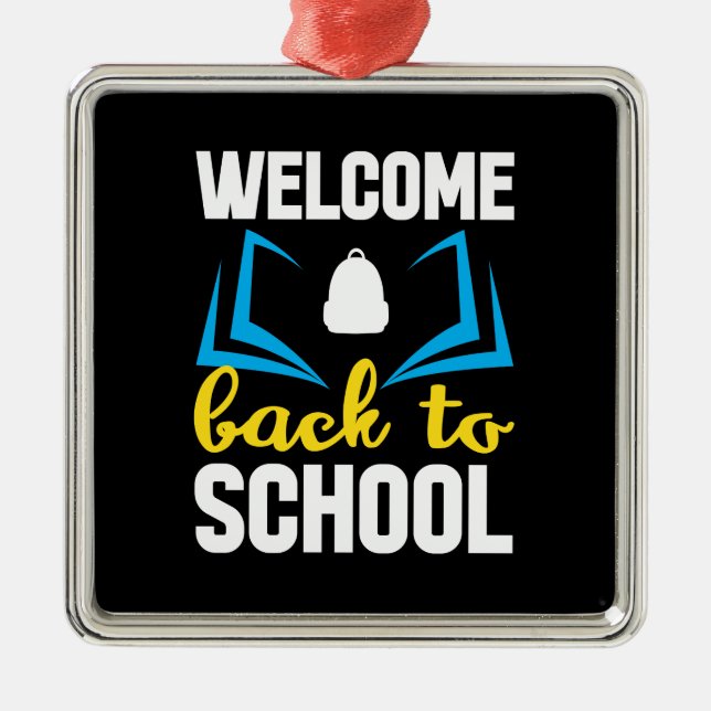 Welcome Back To School Metal Tree Decoration (Front)