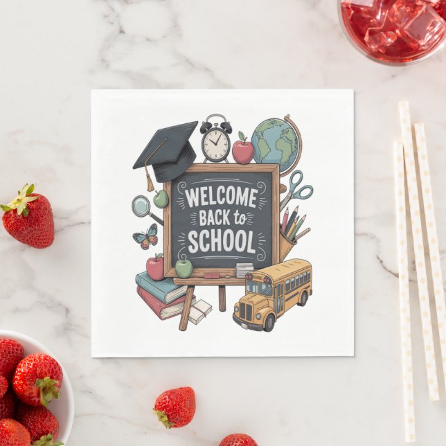 Welcome Back To School Napkin (Insitu)