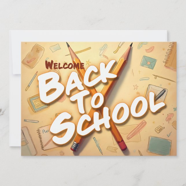 Welcome Back to School – Pencil Art Design (Front)