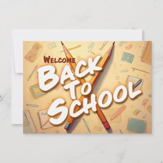 Welcome Back to School – Pencil Art Design (Front)