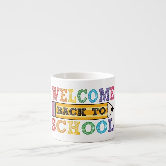 Welcome Back to School – Pencil Illustration Espresso Cup (Front)