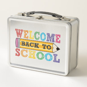 Welcome Back to School – Pencil Illustration Metal Lunch Box