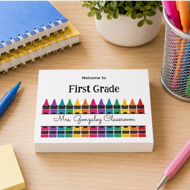 Welcome Back to School Rainbow Crayon  Post-it Notes (Welcome Back to School Rainbow Crayon Post-it Notes)