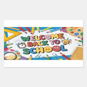 Welcome back to school  rectangular sticker
