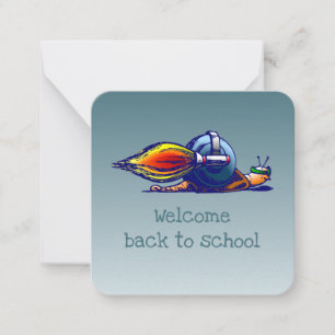 Welcome Back to School Rocket Snail Card