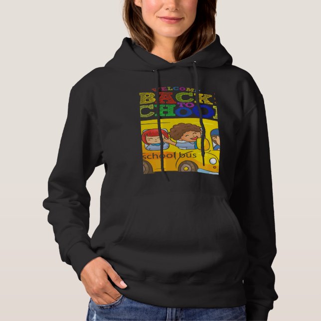 Welcome Back To School  School Bus Driver Mens Boy Hoodie (Front)