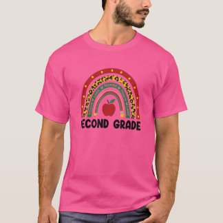 Welcome Back To School Second Grade Boho Rainbow T-Shirt