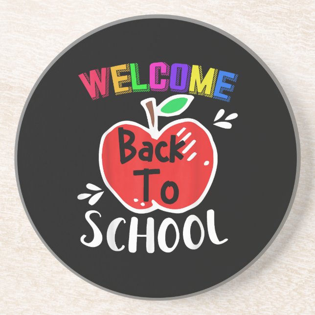 Welcome Back To School Shirt Funny Teachers Studen Coaster (Front)
