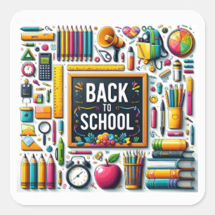 Welcome Back to School Square Sticker