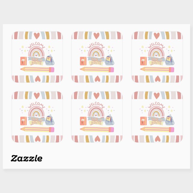 Welcome back to school  square sticker (Sheet)