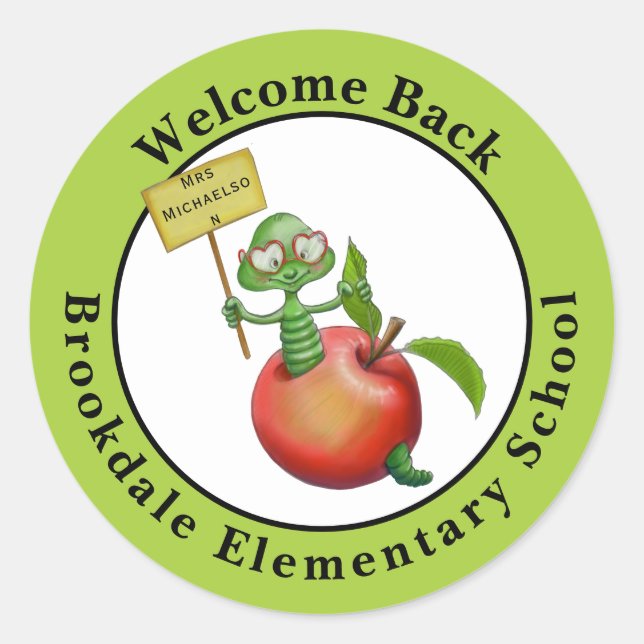 Welcome Back to School Teacher Classic Round Sticker (Front)